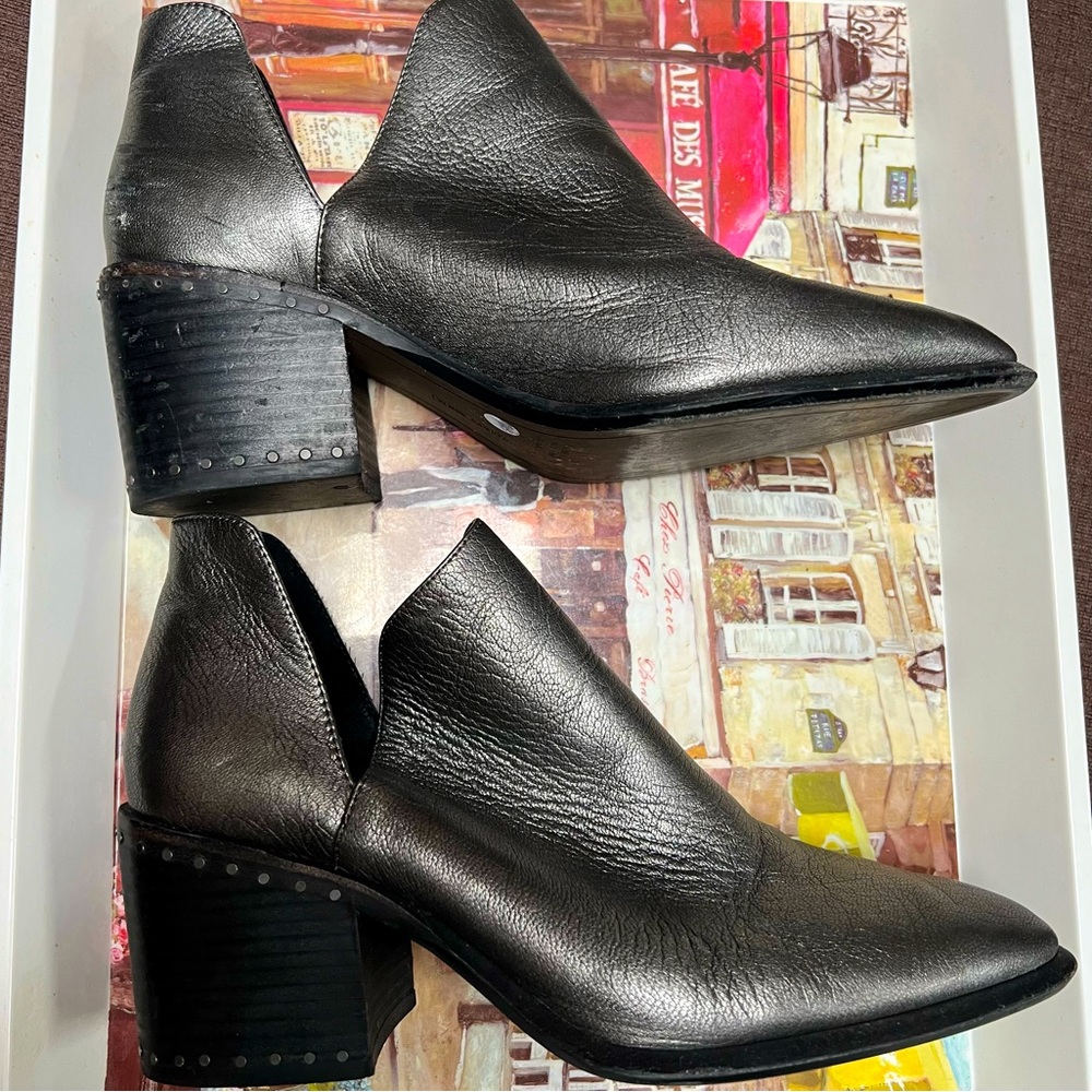 Vince Camuto open pewter boots